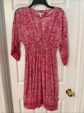 Joie Pink and White Paisley dress/ blouse